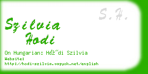 szilvia hodi business card